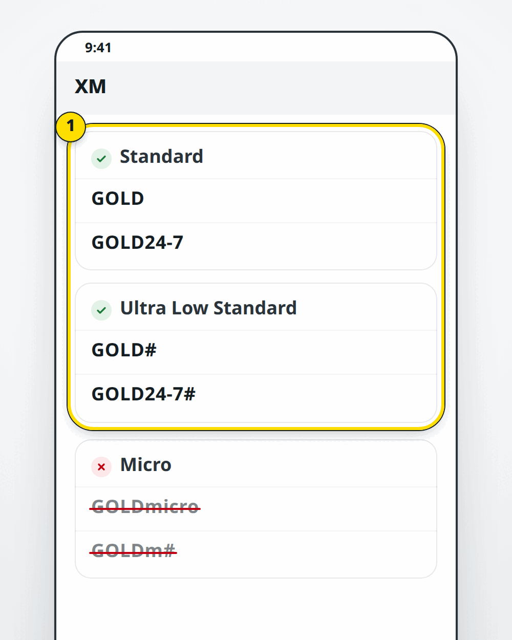 ชื่อทองของ XM: GOLD GOLD# นับ GOLDmicro ไม่นับ